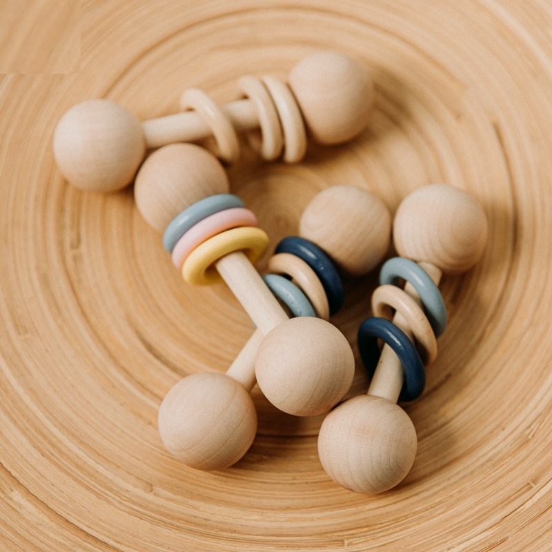 Montessori Rattle Wooden Baby Toy